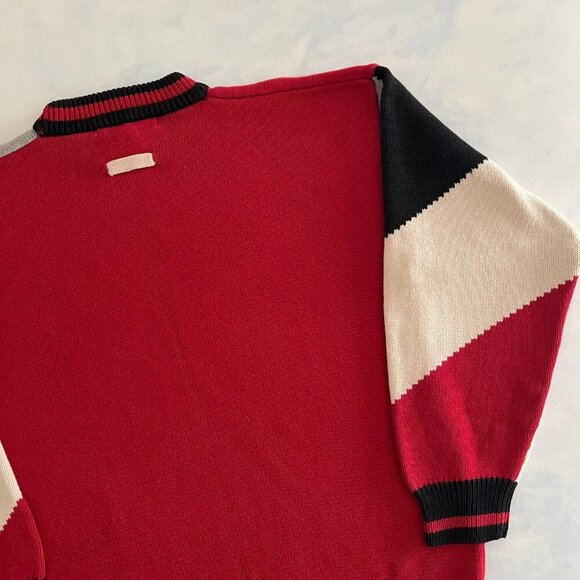 Fenn Wright Manson Color Block Cotton Knit Crewneck Oversized Sweater - Picture 6 of 8